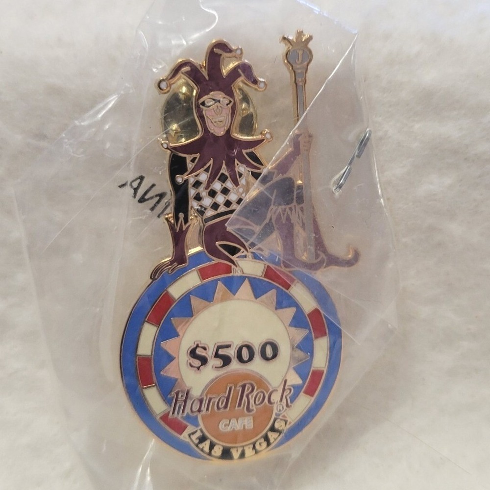 Hard Rock Cafe Las Vegas Nevada "JESTER $500 POKER CHIP" Pin NEW IN PACKAGE